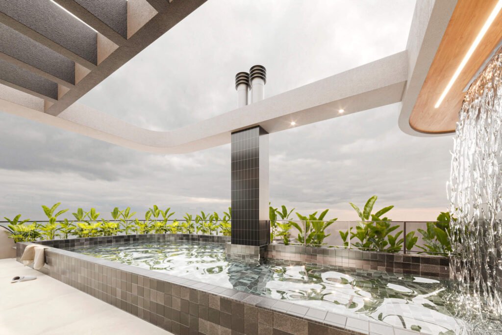 Área externa/Piscina Canaã Residence Pedra Branca