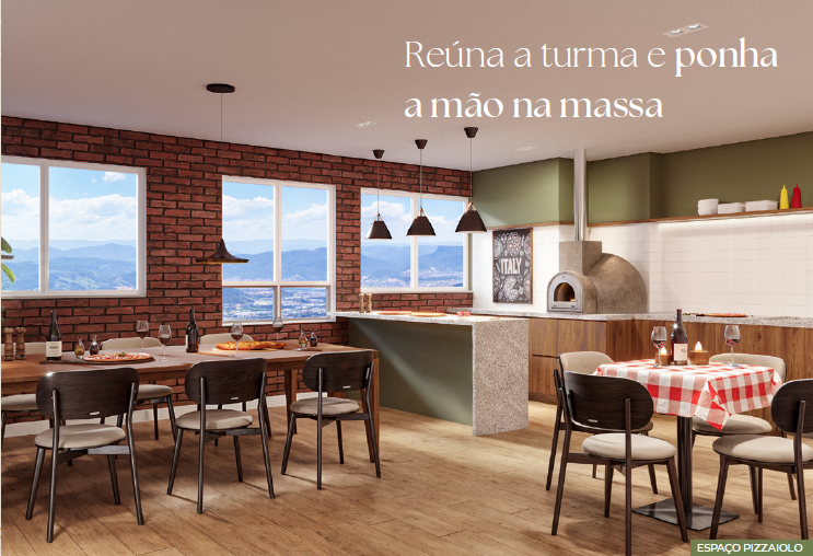 Espaço pizzaiolo do condomínio View Residence Pedra Branca
