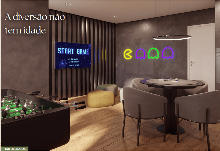 Salão de jogos do condomínio View Residence em Palhoça