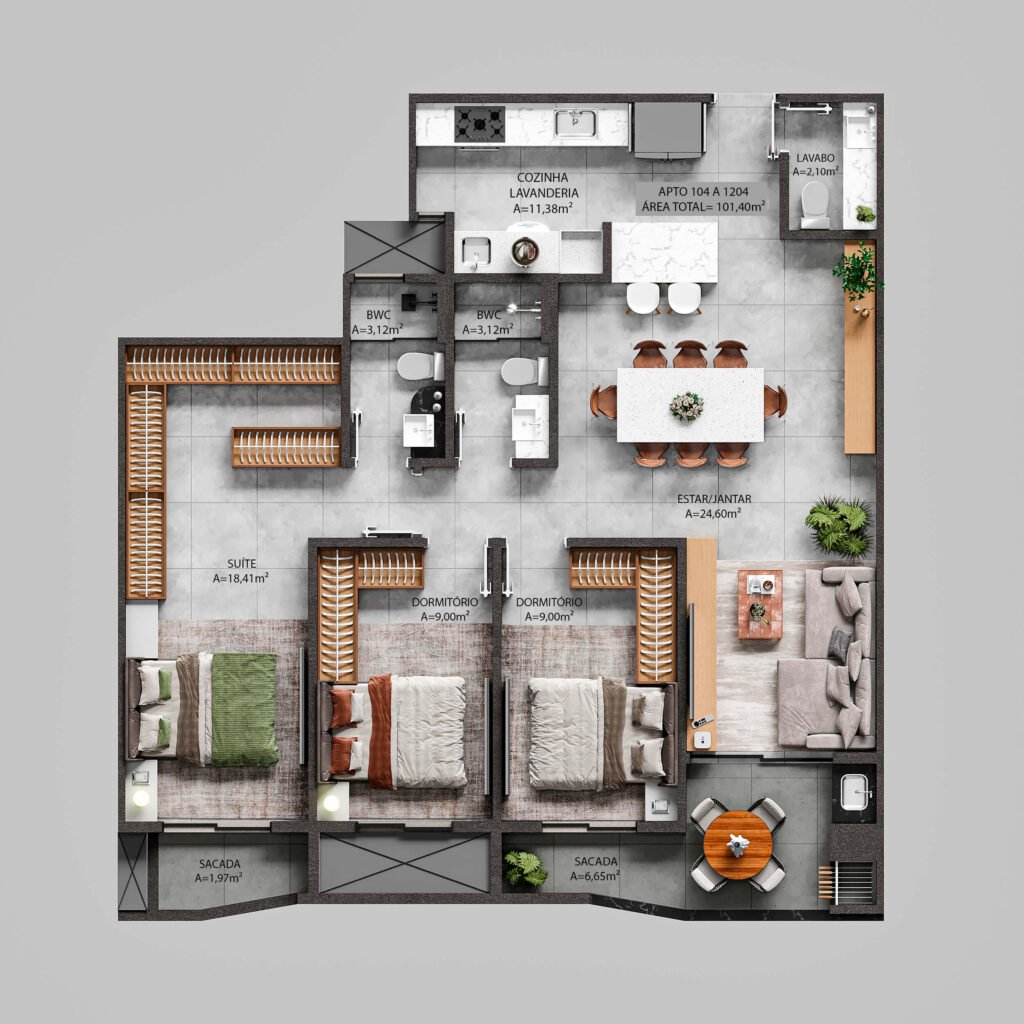 Canaã Residence - Apartamento tipo Final 4