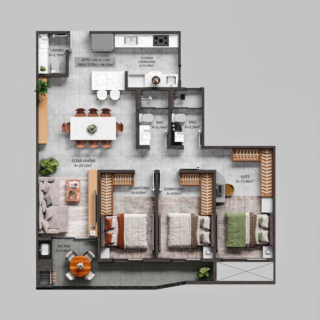 Canaã Residence - Apartamento tipo Final 5