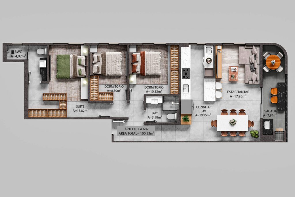 Canaã Residence - Apartamento tipo: 107 ao 607