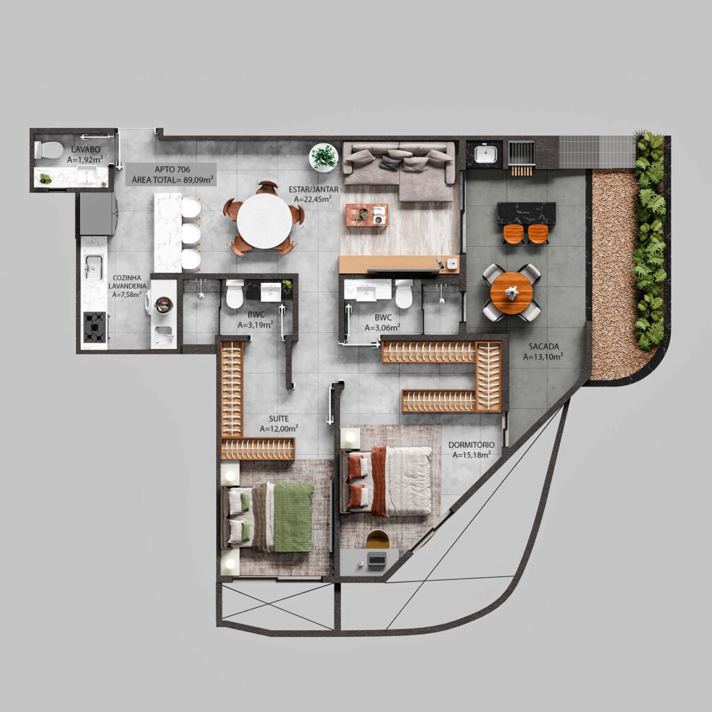 Canaã Residence - Apartamento tipo: 706