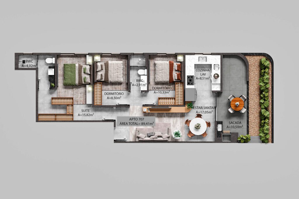 Canaã Residence - Apartamento tipo: 707