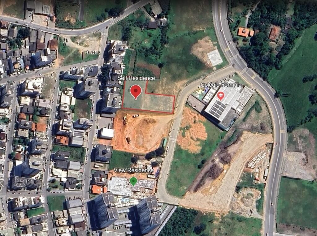 Localização do Self Residence no Pagani próximo à Pedra Branca em Palhoça